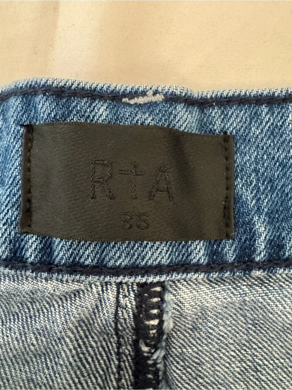 RtA Jonas Distressed Straight-Leg Jeans in Medium Blue